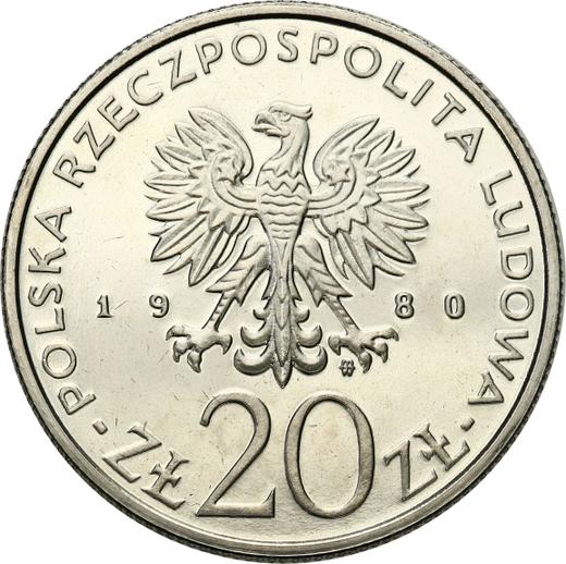 Avers Probe 20 Zlotych 1980 MW "Segelschulschiff „Dar Pomorza“" Nickel - Münze Wert - Polen, Volksrepublik Polen