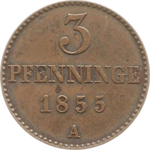 Reverse 3 Pfennig 1855 A -  Coin Value - Mecklenburg-Schwerin, Frederick Francis II