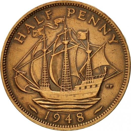 Reverse Halfpenny 1948 HP -  Coin Value - United Kingdom, George VI