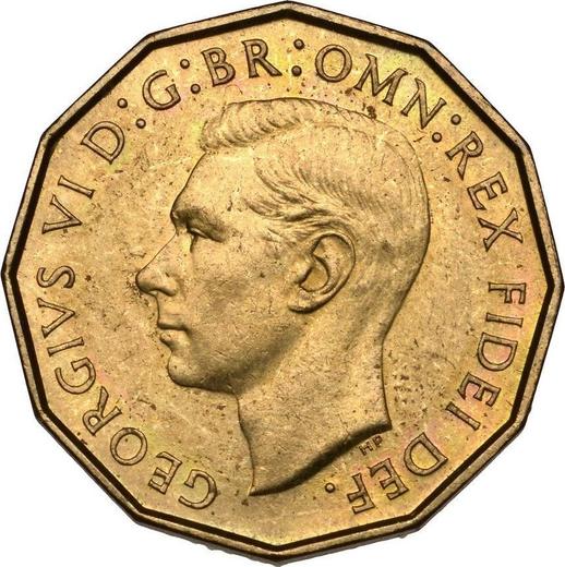 Awers monety - 3 pensy 1950 HP "Typ 1949-1952" - cena  monety - Wielka Brytania, Jerzy VI