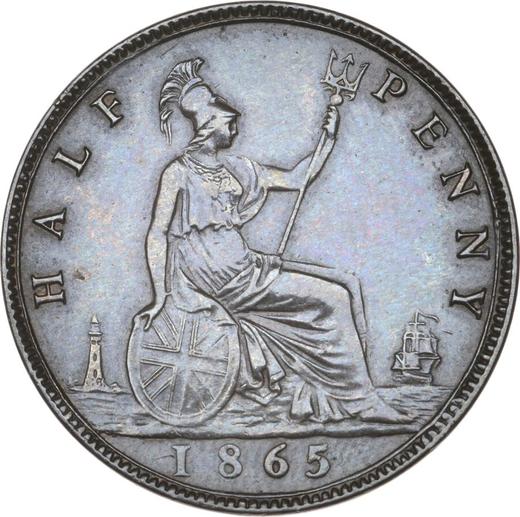 Reverse Halfpenny 1865 -  Coin Value - United Kingdom, Victoria