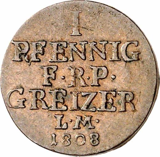 Reverse 1 Pfennig 1808 -  Coin Value - Reuss-Greiz, Heinrich XIII