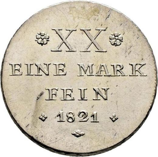 Реверс монеты - Полталера 1821 года H - цена серебряной монеты - Шаумбург-Липпе, Георг Вильгельм
