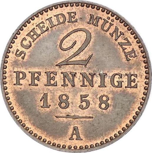 Revers 2 Pfennig 1858 A - Münze Wert - Sachsen-Weimar-Eisenach, Carl Alexander