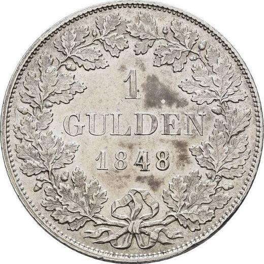 Reverse Gulden 1848 - Silver Coin Value - Frankfurt am Main, Free City