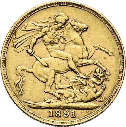 Revers Sovereign 1891 JEB "Jubiläumsporträt" - Goldmünze Wert - Großbritannien, Victoria
