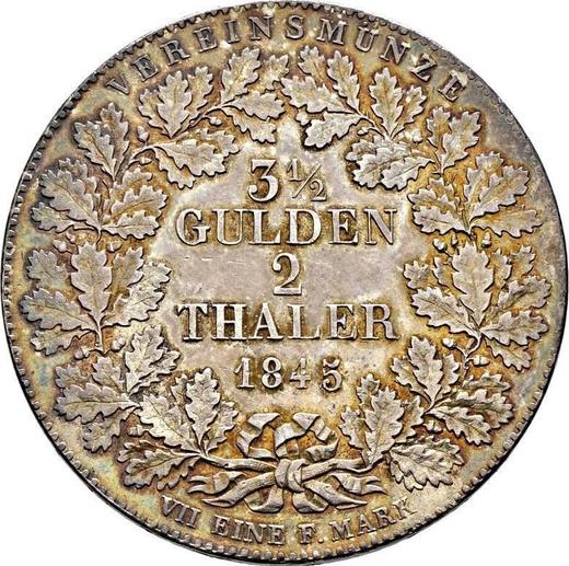 Revers Doppeltaler 1845 - Silbermünze Wert - Frankfurt am Main, Freie Stadt