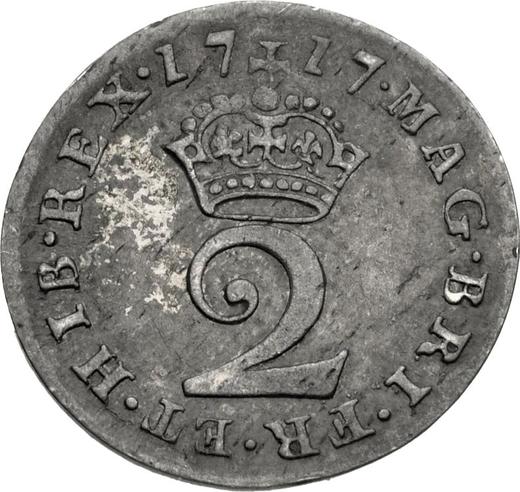Reverso 2 peniques 1717 - valor de la moneda de plata - Gran Bretaña, Jorge I