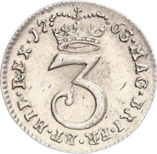 Reverso 3 peniques 1763 - valor de la moneda de plata - Gran Bretaña, Jorge III