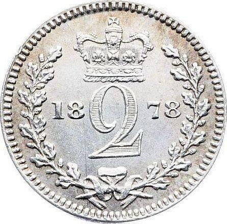 Reverse Twopence 1878 - Silver Coin Value - United Kingdom, Victoria