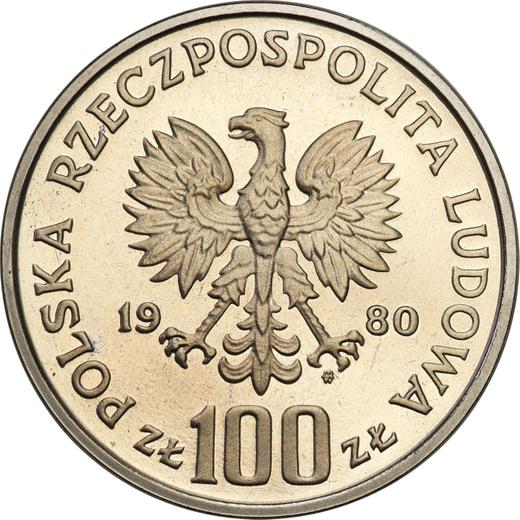 Obverse Pattern 100 Zlotych 1980 MW "Jan Kochanowski" Nickel - Coin Value - Poland, Peoples Republic