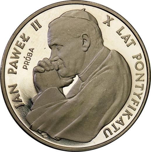 Reverso Pruebas 5000 eslotis 1988 MW ET "Juan Pablo II - 10 años de Pontificado" Níquel - valor de la moneda - Polonia, República Popular