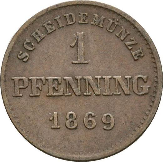 Reverso 1 Pfennig 1869 - valor de la moneda  - Baviera, Luis II