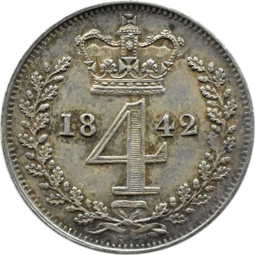 Reverso 4 peniques (Groat) 1842 "Tipo 1838-1887" - valor de la moneda de plata - Gran Bretaña, Victoria