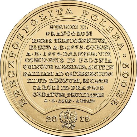 Avers 500 Zlotych 2018 "Heinrich III Valois" - Goldmünze Wert - Polen, III Republik Polen nach Stückelung