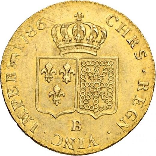 Reverse Double Louis d'Or 1786 B - Gold Coin Value - France, Louis XVI