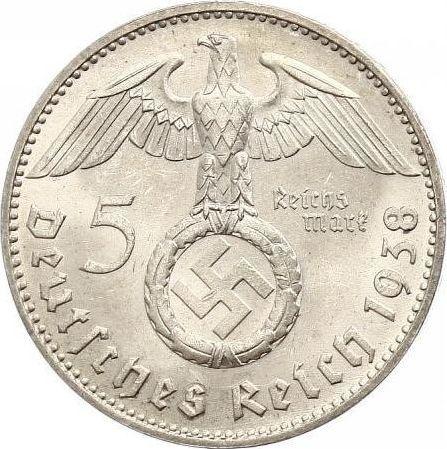 Reverse 5 Reichsmark 1938 J "Type 1936-1939" - Silver Coin Value - Germany, Third Reich