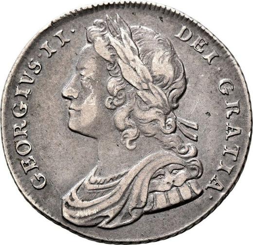 Obverse Shilling 1731 "Young Head" Roses and Plumes in angles - Silver Coin Value - United Kingdom, George II