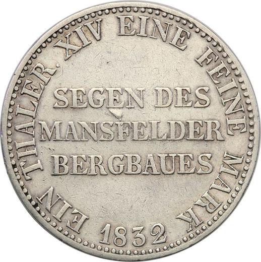 Reverse Thaler 1832 A "Mining" - Silver Coin Value - Prussia, Frederick William III