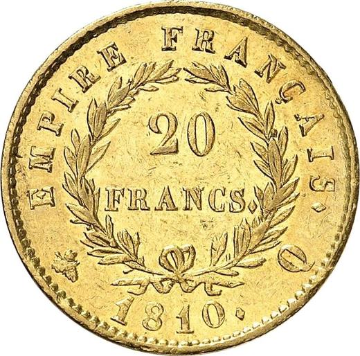 Reverse 20 Francs 1810 Q "Type 1809-1815" - Gold Coin Value - France, Napoleon I