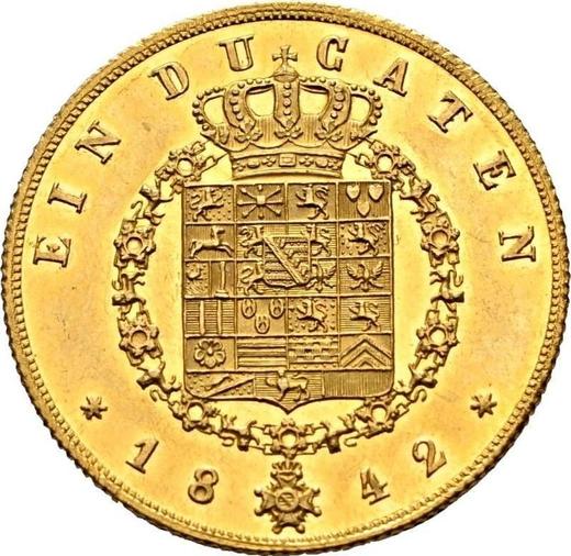Реверс монеты - Дукат 1842 года - цена золотой монеты - Саксен-Кобург-Гота, Эрнст I