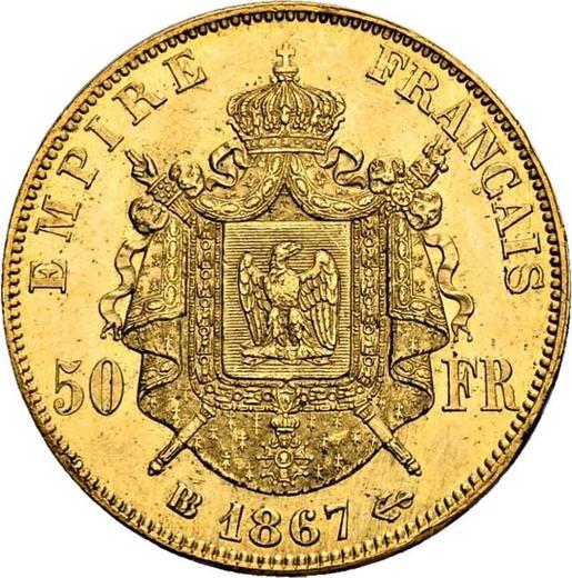 Reverse 50 Francs 1867 BB "Type 1862-1868" - Gold Coin Value - France, Napoleon III