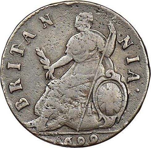 Reverse Halfpenny 1699 Date in exergue -  Coin Value - United Kingdom, William III