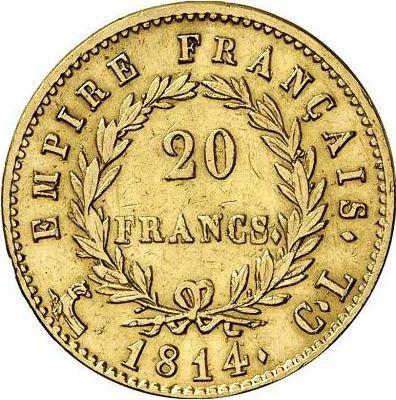 Reverse 20 Francs 1814 CL "Type 1809-1815" - Gold Coin Value - France, Napoleon I