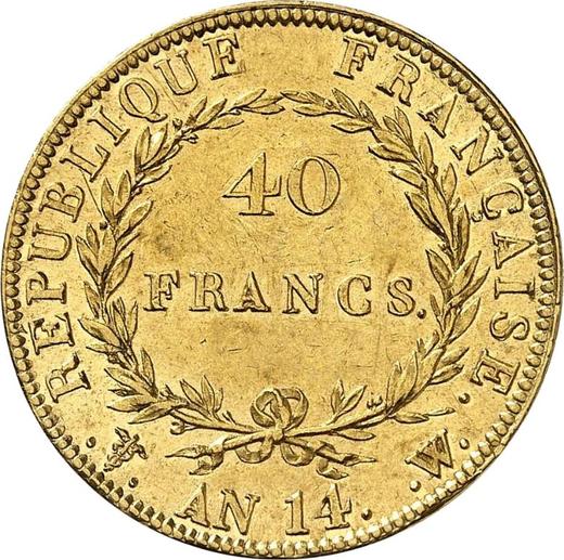Reverse 40 Francs AN 14 (1805-1806) W - Gold Coin Value - France, Napoleon I