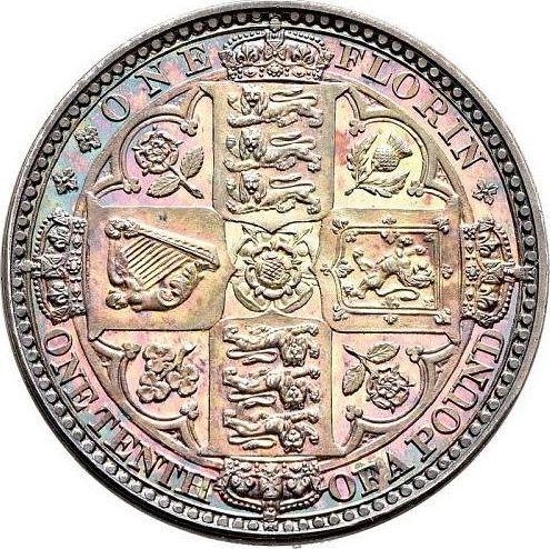 Reverse Florin 1848 WW "Godless" - Silver Coin Value - United Kingdom, Victoria