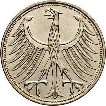 Reverse 5 Mark 1951 J - Silver Coin Value - Germany, FRG