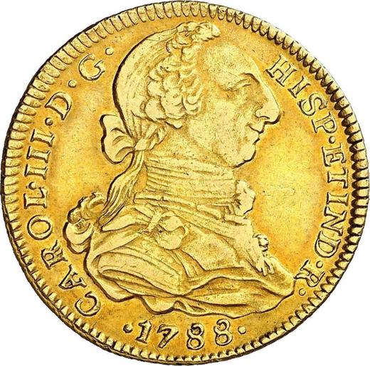 Obverse 4 Escudos 1788 IJ - Gold Coin Value - Peru, Charles III