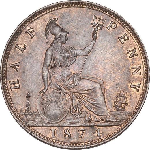 Reverse Halfpenny 1874 -  Coin Value - United Kingdom, Victoria