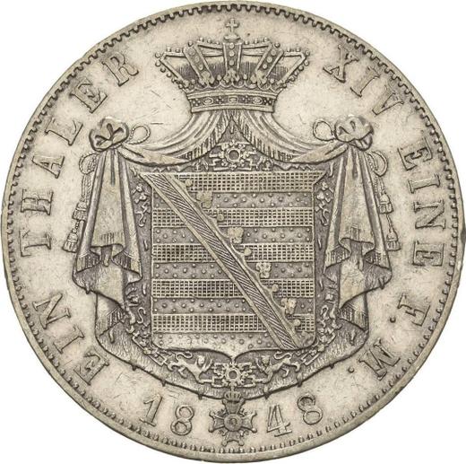 Reverso Tálero 1848 F - valor de la moneda de plata - Sajonia-Coburgo-Gotha, Ernesto II