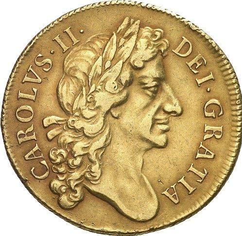 Obverse Two guinea 1683 "Second laureate bust" - Gold Coin Value - United Kingdom, Charles II