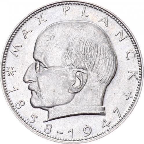 Obverse 2 Mark 1967 D "Max Planck" -  Coin Value - Germany, FRG