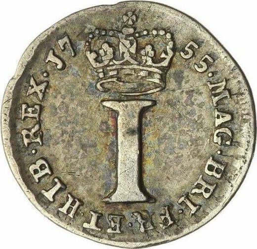 Revers 1 Penny 1755 - Silbermünze Wert - Großbritannien, Georg II