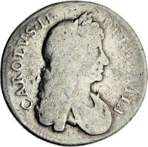 Awers monety - 1 szeląg 1683 "Drugi popiersie laurowe" - cena srebrnej monety - Wielka Brytania, Karol II