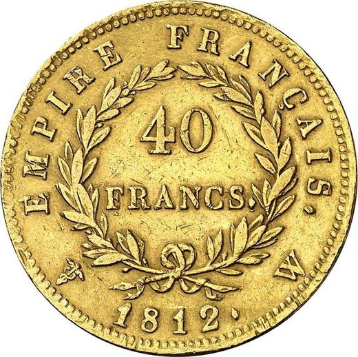 Reverse 40 Francs 1812 W "Type 1809-1813" - Gold Coin Value - France, Napoleon I