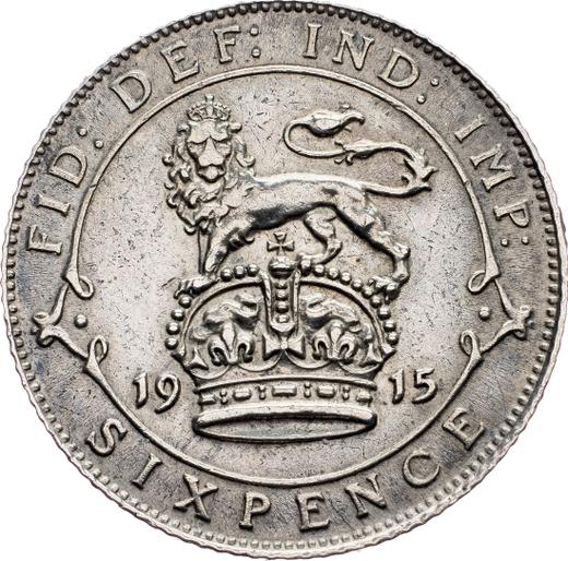 Reverse Sixpence 1915 - Silver Coin Value - United Kingdom, George V
