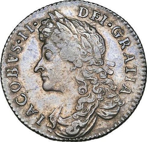 Obverse Sixpence 1688 - Silver Coin Value - United Kingdom, James II