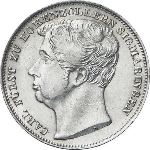 Anverso Medio florín 1841 D - valor de la moneda de plata - Hohenzollern-Sigmaringen, Carlos