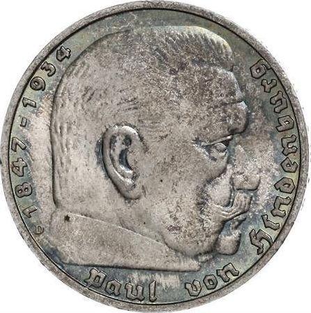 Obverse 5 Reichsmark 1936 D "Type 1936-1939" - Silver Coin Value - Germany, Third Reich
