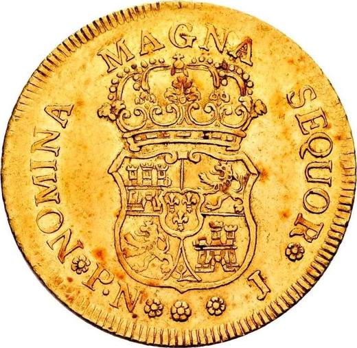 Revers 4 Escudos 1760 PN J - Goldmünze Wert - Kolumbien, Ferdinand VI