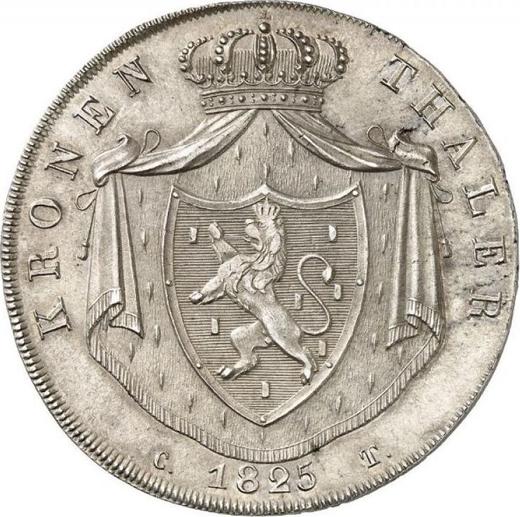 Reverse Thaler 1825 CT PZ - Silver Coin Value - Nassau, William