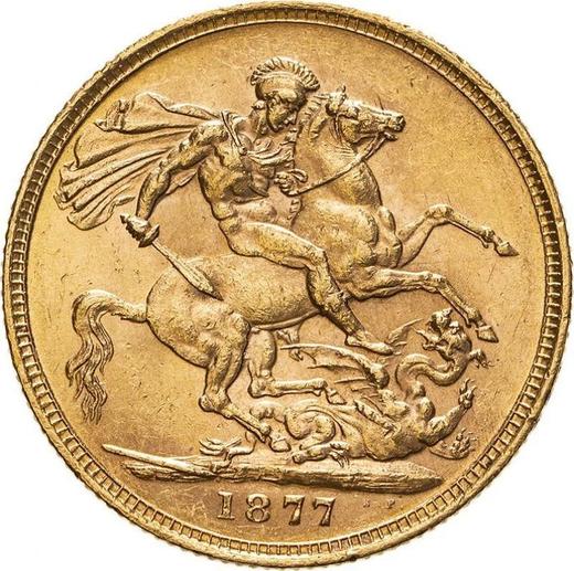 Reverse Sovereign 1877 M WW "St. George" - Gold Coin Value - Australia, Victoria
