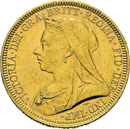 Obverse Sovereign 1893 S "Veiled head" - Gold Coin Value - Australia, Victoria