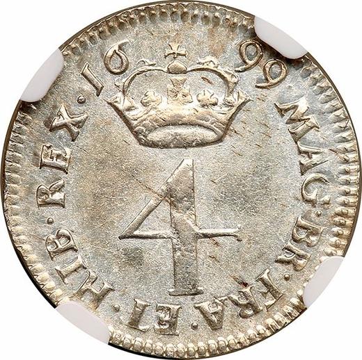 Reverse Fourpence (Groat) 1699 - Silver Coin Value - United Kingdom, William III