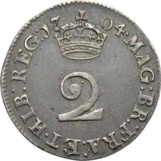 Reverso 2 peniques 1704 - valor de la moneda de plata - Gran Bretaña, Ana