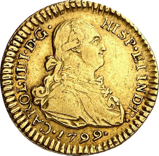 Obverse 1 Escudo 1799 So DA - Gold Coin Value - Chile, Charles IV